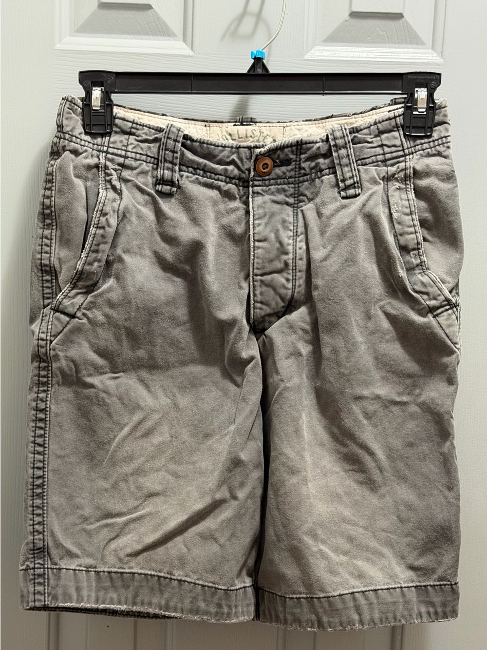 Hollister Co. Shorts Mens Size 28 Gray Button Fly Flap Pockets